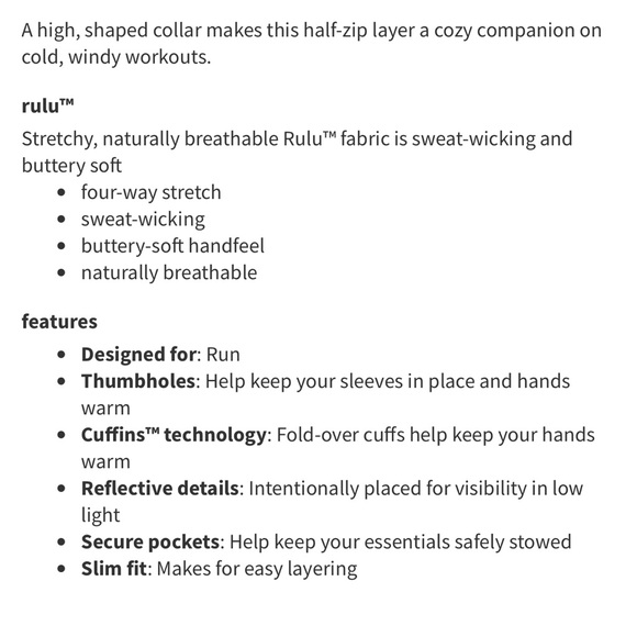 Lululemon Runderful 1/2 Zip - Picture 16 of 16